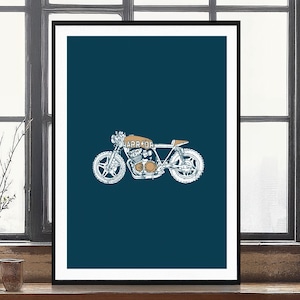 Honda CB750 Cafe Racer Motorcycle Modern Design Poster