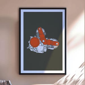 Ducati Monster Motorcycle Engine Modern Design Poster