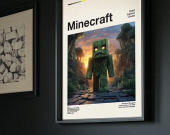 Minecraft Inspired Illustration Modern Design Poster