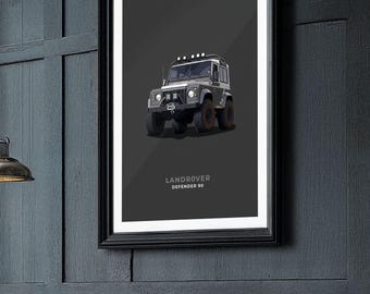 Land Rover Defender 90 Modern Design Poster