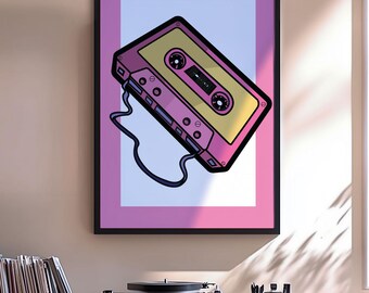 Mix Tape - Cassette Illustration Modern Design Poster