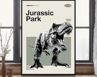 Jurassic Park T-Rex Modern Design Poster