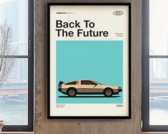 Back To The Future Delorean Modern Design Poster