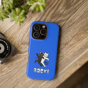 Playful Cat Phone Case, Cute Magnetic Tough Case, Pet Lover Gift, Unique Cat Phone Cover, Fun Phone Accessory, Colorful Cat Case