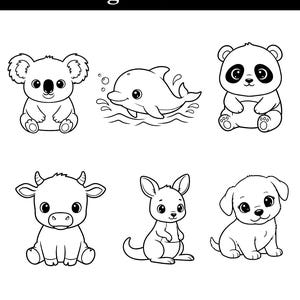Cute Baby Animals SVG Bundle Koala, Dolphin, Panda, Cow, Kangaroo, Dog Clipart Svg Png Ai Pdf Jpg Instant Download