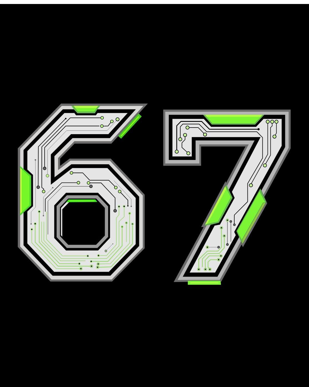 Six Seven 67 Circuit Board SVG PNG Design, Tech Style 67 Graphic Cut ...