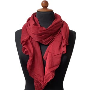 Cotton silk scarves plain colors (5 colors)