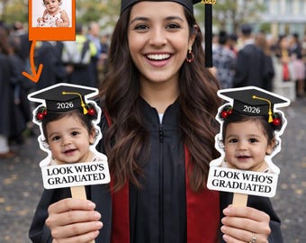 Class of 2026 Graduation Celebration Photo Fans She Did It Personalized Photo Fans, Personalized Graduation Fan Custom Handheld