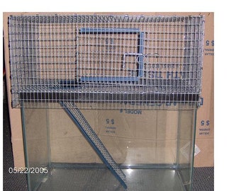 13" wide x 30.5" long x 8" tall  20L 1 Story Aquarium Cage Tank Topper gerbil rat hamster degu Front Door One Story