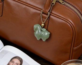 Nephrit Jade Pferd Anhänger ,, chinesischer Glücksbringer, sofortiger Reichtum