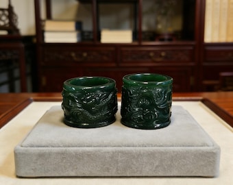 Dragon Thumb Ring, 20-25g Natural Nephrite, Power and Success Ring, Spiritual Archery Talisman