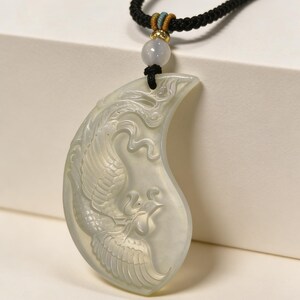 Dragon Phoenix Jade Pendant Set – Serpentine Jade, Love Harmony Symbol Phoenix Pendant