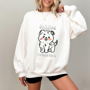 Cozy Dalmatian Dog Sweatshirt: Funny Pet Lover Gift | Unisex Crewneck for Relaxed Canine Enthusiasts