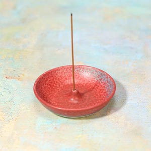 Red Blue Ceramic Incense Burner Crimson Cobalt Galaxy Ash Catcher Nebula Cosmic Witchy Altar Decor Stoneware Meditation Trays Unique Pottery