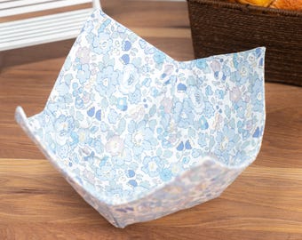 Bowl Cozy Blue Floral Microwave Safe Bowl Holder Reversible Cotton Microwave Plate Holder to Protect Your Hands from Hot Dishes Heating Soup