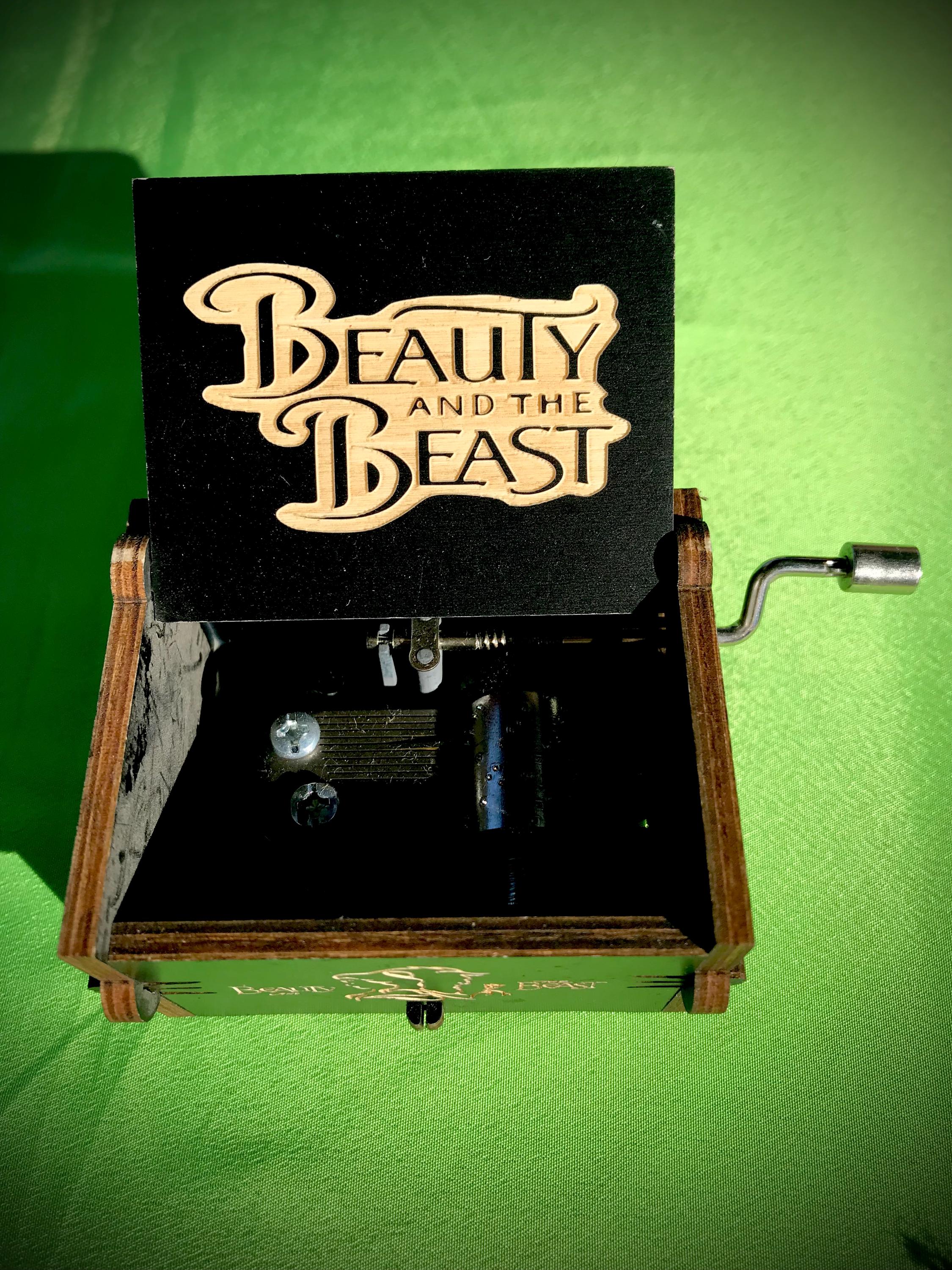 Scatola Musicale Beauty And The Beast In Legno - Movimento A Orologeria 18 Note | Regalo Per San Valentino E Natale - Foto 3