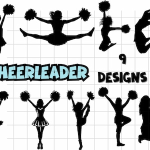 Cheer Silhouette\ Cheer Cut File\ Cheerleader SVG\ Cheerleading SVG\ Cheer Megaphone SVG\ Cheerleader Silhouette\  Cheer Pom Svg\ Png