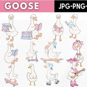 Funny Goose SVG\ PNG Bundle Snarky\ Goose Retro Humor svg\ Sassy Animal Silly Goose png\ Funny Animal Meme Aesthetic svg\ Trendy Sublimation