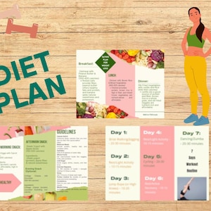 Dietitian Low Calorie Diet Plan For Losing Weight\ Meal Prep\ Healthy Recipes\ 7-Days Workout Plan\ Printable\ Weight Loss Plan
