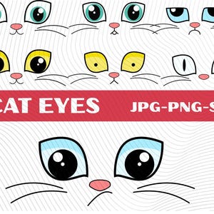 Cat Eyes SVG Digital Cut File for Cricut\ Silhouette\ Engraving, Sublimation\ Printable Art\ T-Shirt\  Mug Press