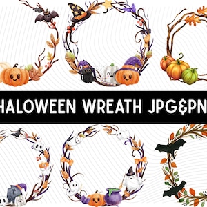 Halloween Wreath Png\ Clipart\ Gothic Wreath Clipart\ Watercolor Halloween Wreath\ Halloween Png Clipart\ Halloween Png Wreath Graphics