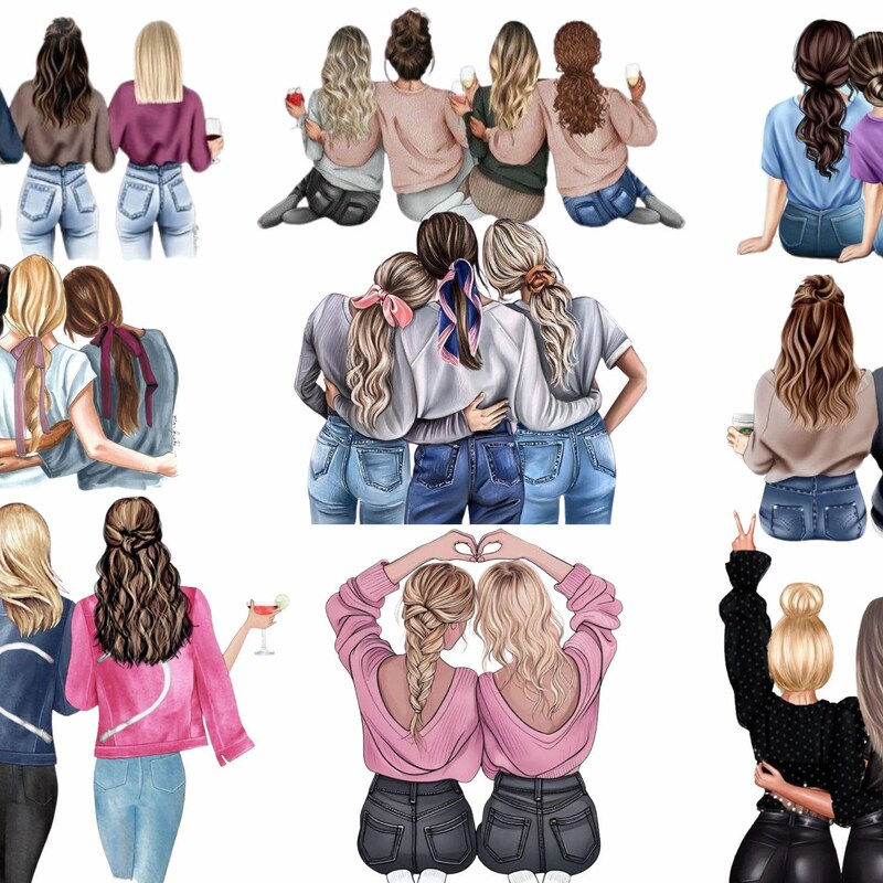 Black Group of Friends Svg - Etsy