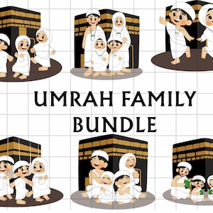 Muslim Hajj Umrah PNG\ Digital Files Watercolor\ Islamic Couple Back View\ Ihram\ Islamic Watercolor Elements\ Muslim Couple\ Family