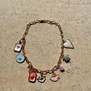 Gold Plated Charm Necklace , Build Your Own Charm Necklace , Personalized Birthday Gift , Pick Your Charms ,Summer Charm Necklace , Gift for