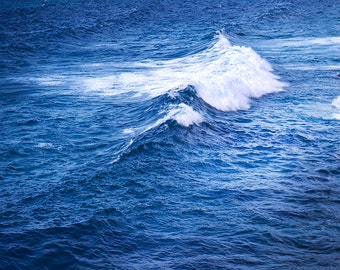 Wave photography, summer sea, ocean, Pacific, Nautical, Nature, Blue, Indigo, Cobalt-Am I Blue