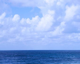 Ocean photograph, Sea, Sky, Ocean, Pacific, Nautical, Nature, Cloud, Indigo, Cobalt-Fade Into Blue