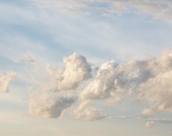 Nature Photograph - Sky, Dreamy Clouds, Whimsy, Blue Sky - Drifting