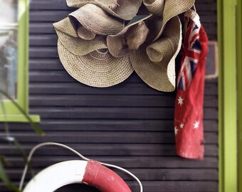 Beach Hut, Summer, For Him, Black, Lime, Straw, Blood Red, Lifebuoy, Modern Decor, White-Summer Holiday