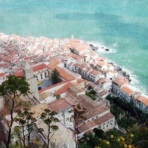 Travel Photography, Italy, Sicily, Romantic Village - View from the top
