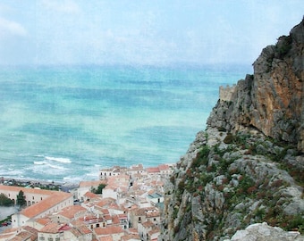 Sicily Ocean Photography, Travel, Jade, Turquoise, Teal, Amber, Terracotta, Seaside - By The Sea