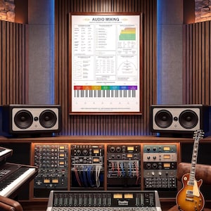 Audio Mixing Cheat Sheet Poster | EQ Compression Guide (Digital Print)