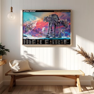 Star Wars Poster, Schneegleiter, Hoth Digital Art Print, hochauflösender Druck Druckfertig 300 DPI JPG, Sci-Fi Wanddekoration, 36x24, Sofort Download