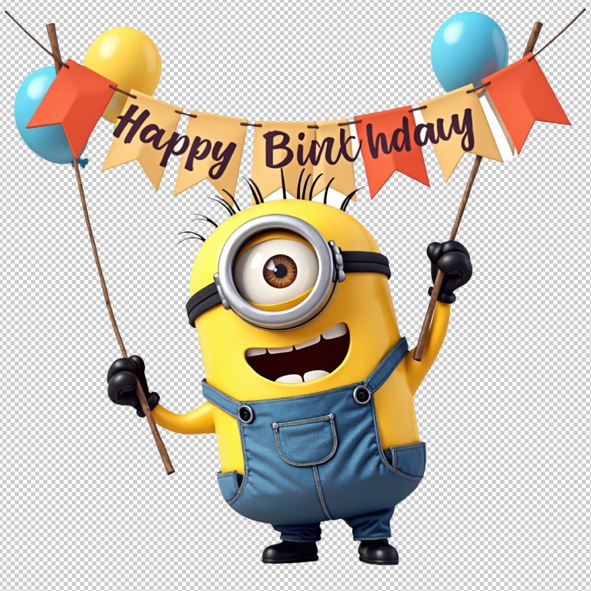 Minion Birthday Clipart Bundle: 32 PNG Designs, Party Decor, Instant ...