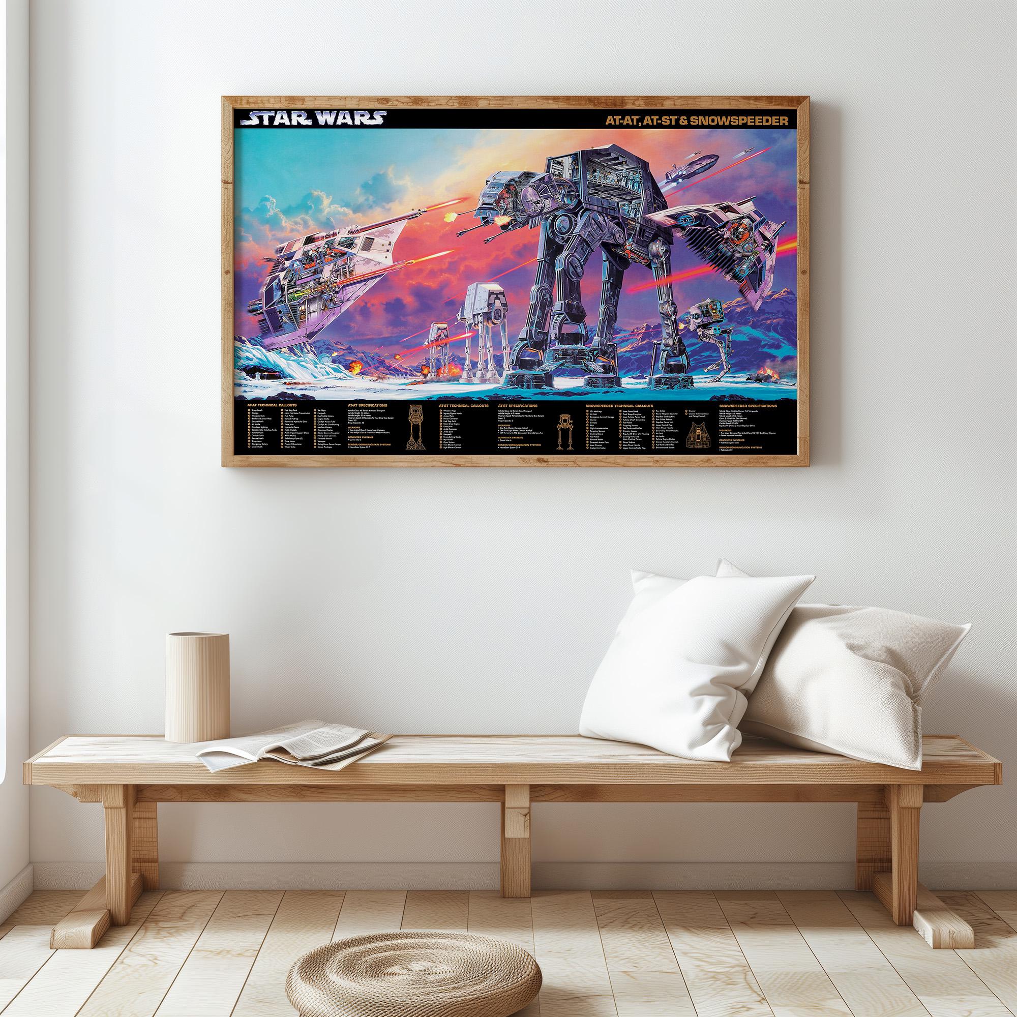 Hoth Battle Star Wars Poster: Snowspeeder & AT-AT Art (digital