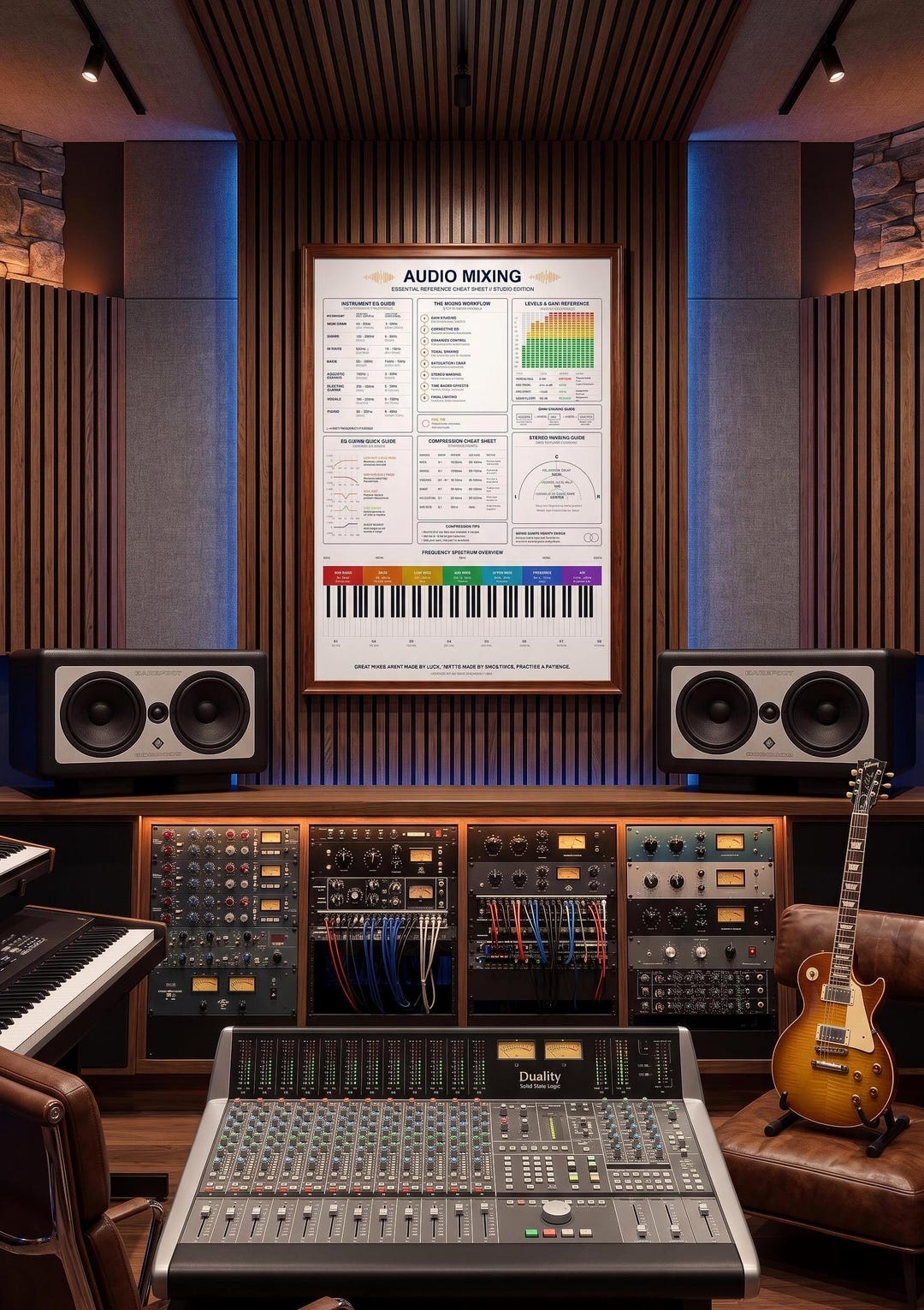 Audio Mixing Cheat Sheet Poster | EQ Compression Guide (digital Print ...