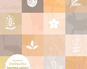 Florale Patchwork Muster: boho Digital Papier (JPG Download, kommerzielle Nutzung Ok)
