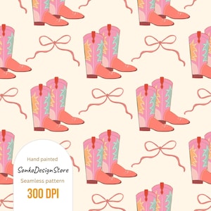 Western style boots Seamless repeating pattern, Design for sublimation