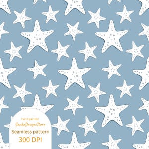 Stelle marine, design senza cuciture, design numerico oceanico dipinto a mano, modello senza cuciture del mondo sottomarino