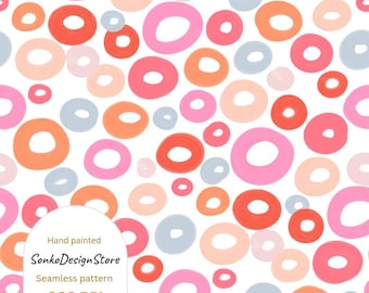 Motivo a pois rosa senza cuciture, design per tessuti per bambini, carta digitale (uso commerciale)