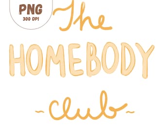 Homebody Club PNG Clipart: Preppy Art Print (Digital Download, commercial use)