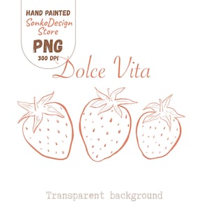 La Dolce Vita PNG file, Sweet life Png, Strawberry clipart Png, Transparent background, Commercial use