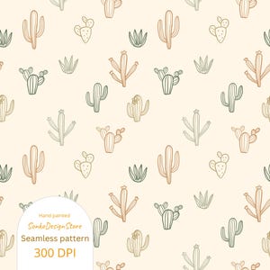 Motif cactus sans couture bohème, motif occidental sans couture, conception sans couture de cactus du Texas