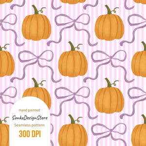 Joli modèle sans couture d'automne, motif noeuds et citrouilles pour sublimation, papier numérique Halloween, motif noeuds Halloween, usage commercial