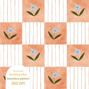 Patrón de patchwork bohemio: diseño floral pintado a mano (papel digital, 3000 x 3000 px)