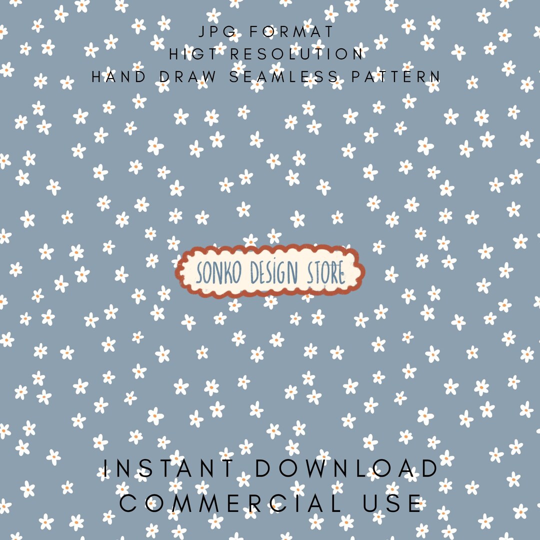 Tiny Flowers Seamless Repeat Pattern, Retro Floral Digital Design - Etsy