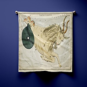Steinbock Sternzeichen Bandana, Vintage Sternkarte Schal, himmlische Astrologie Kopf wickeln, Erdzeichen Geschenk für sie, Horoskop Boho Bandana